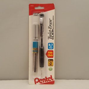PENTEL Twist-Erase CLICK .7mm Mechanical Pencil + 12 Leads + 2 Eraser